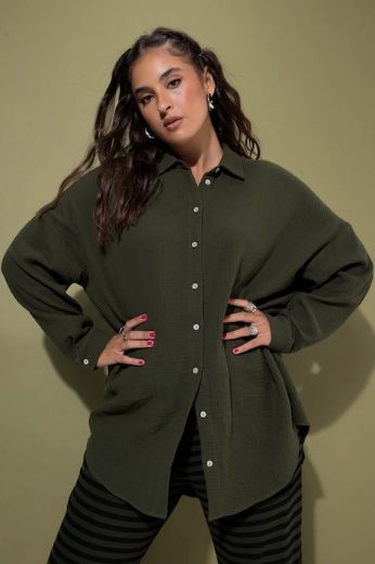 Plus size veliki brojevi Bluza na kopčanje za punije