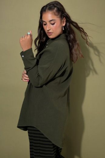 Plus size veliki brojevi Bluza na kopčanje za punije