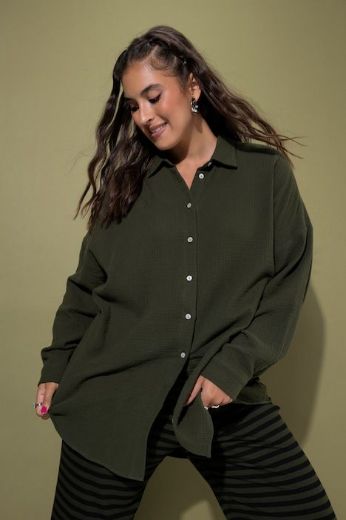 Plus size veliki brojevi Bluza na kopčanje za punije