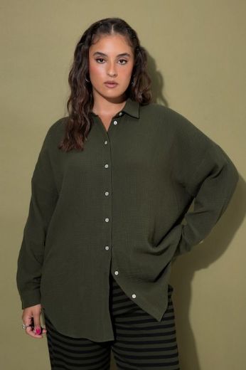 Plus size veliki brojevi Bluza na kopčanje za punije