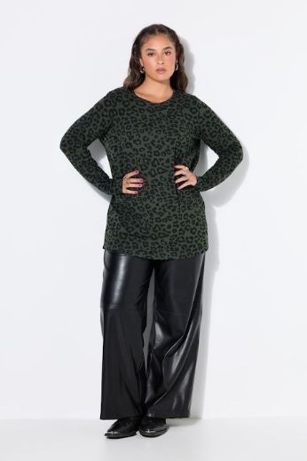 Plus size veliki brojevi Majica dugih rukava s leopard printom za punije