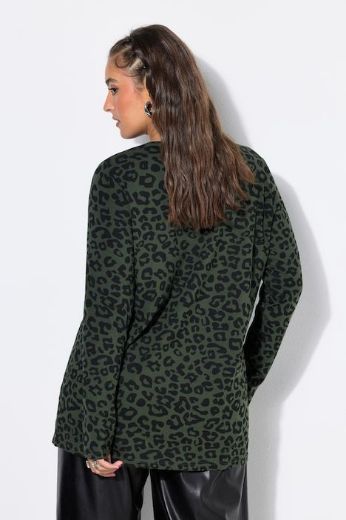 Plus size veliki brojevi Majica dugih rukava s leopard printom za punije