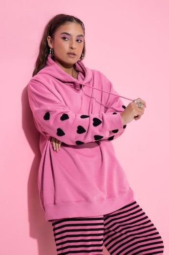 Plus size veliki brojevi Majica dugih rukava s printom srca za punije