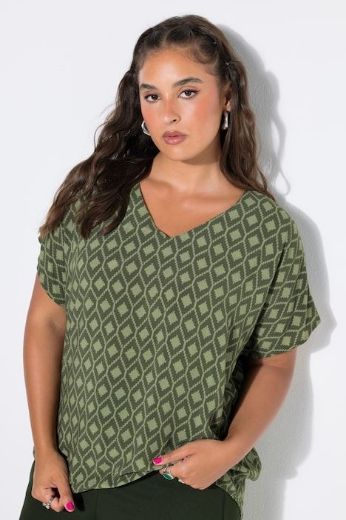 Plus size veliki brojevi Bluza kratkih rukava V ovratnika za punije