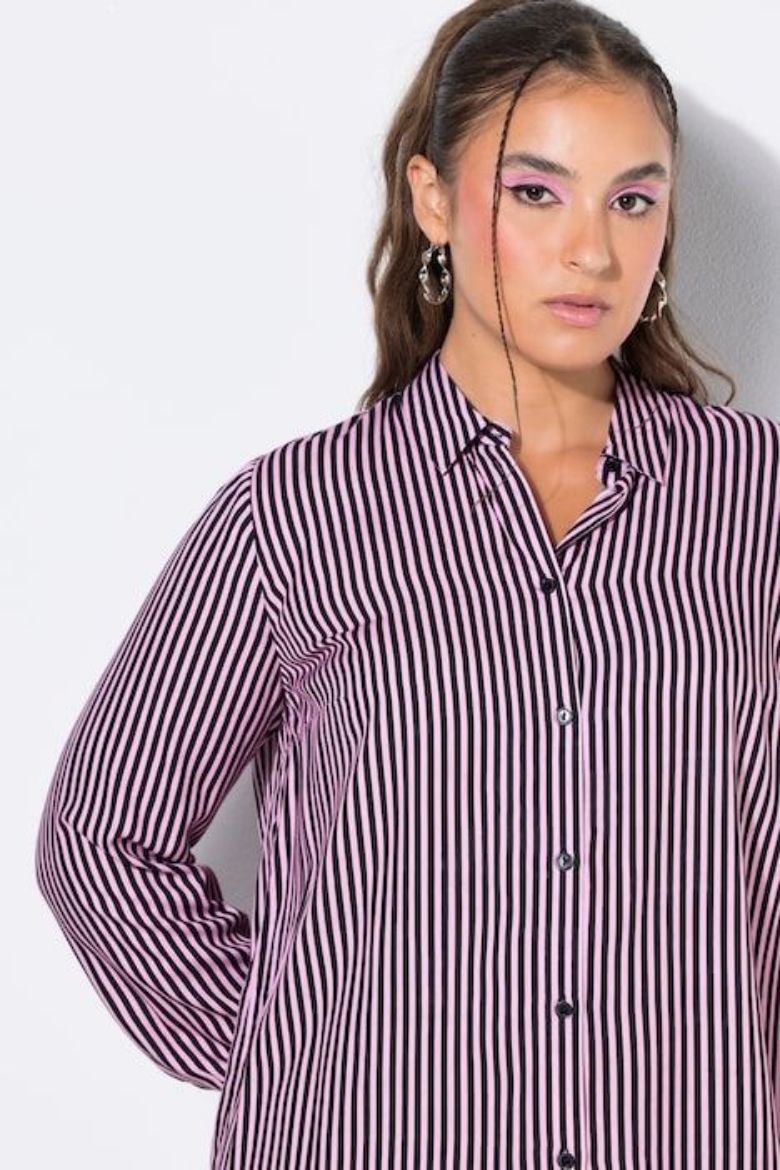 Plus size veliki brojevi Košulja dugih rukava na pruge za punije