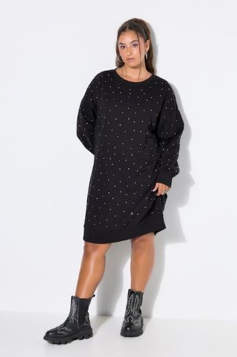 Plus size veliki brojevi Haljina dugih rukava šireg kroja za punije