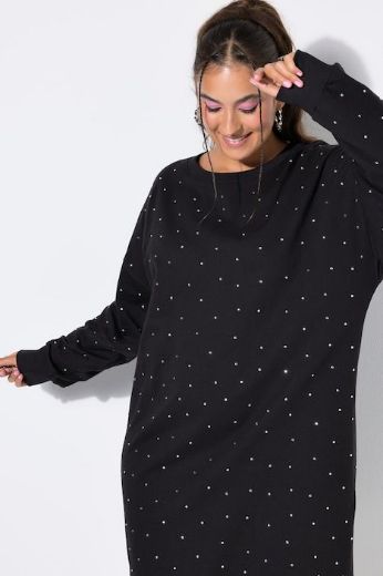 Plus size veliki brojevi Haljina dugih rukava šireg kroja za punije