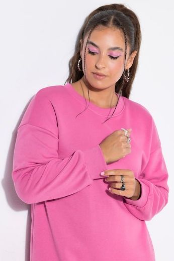 Plus size veliki brojevi Haljina dugih rukava šireg kroja za punije