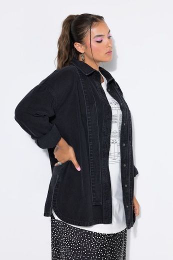 Plus size veliki brojevi Košulja traper šireg kroja dugih rukava za punije