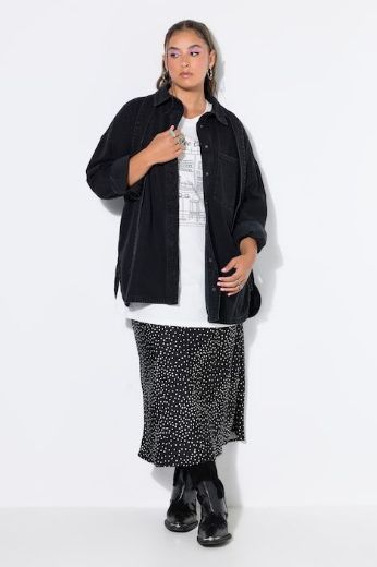 Plus size veliki brojevi Košulja traper šireg kroja dugih rukava za punije