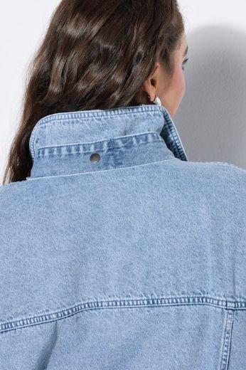 Plus size veliki brojevi Košulja traper šireg kroja dugih rukava za punije