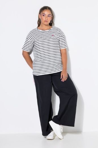 Plus size veliki brojevi Majica kratkih rukava šireg kroja prugasta za punije