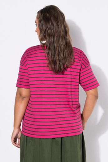 Plus size veliki brojevi Majica kratkih rukava šireg kroja prugasta za punije