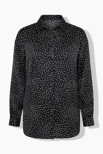 Plus size veliki brojevi Bluza dugih rukava od satena šireg kroja za punije