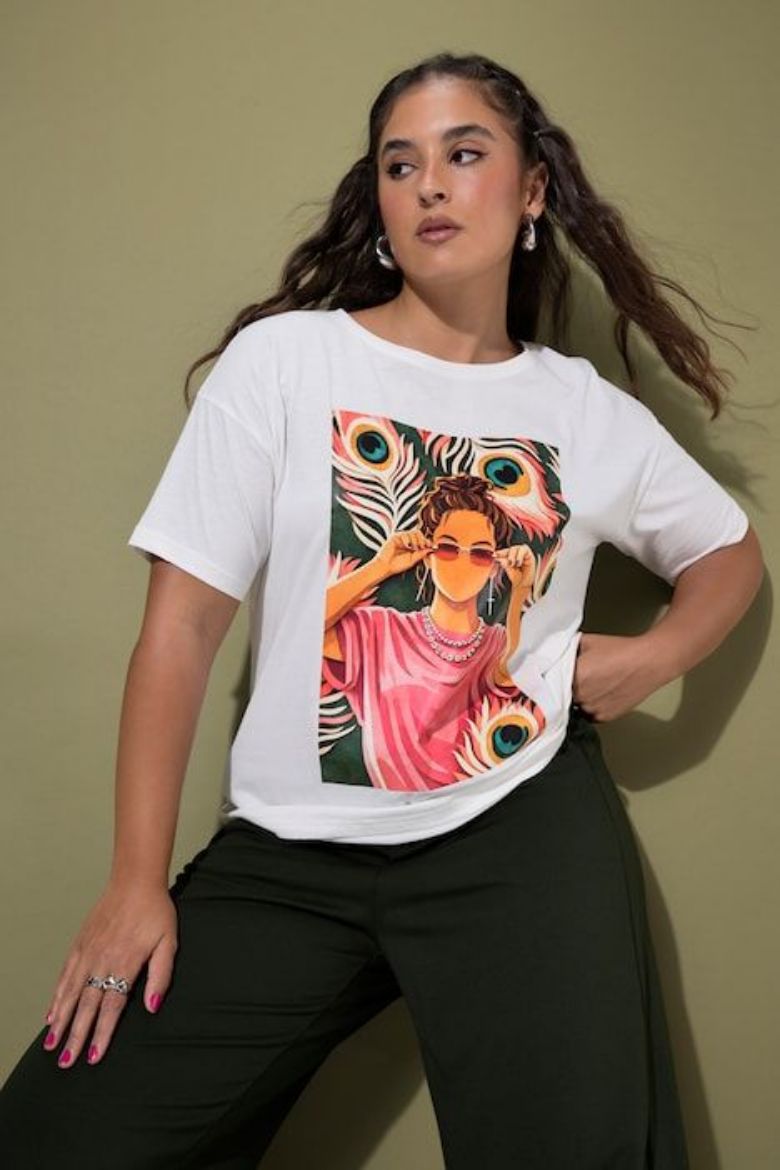 Plus size veliki brojevi Majica kratkih rukava šireg kroja za punije