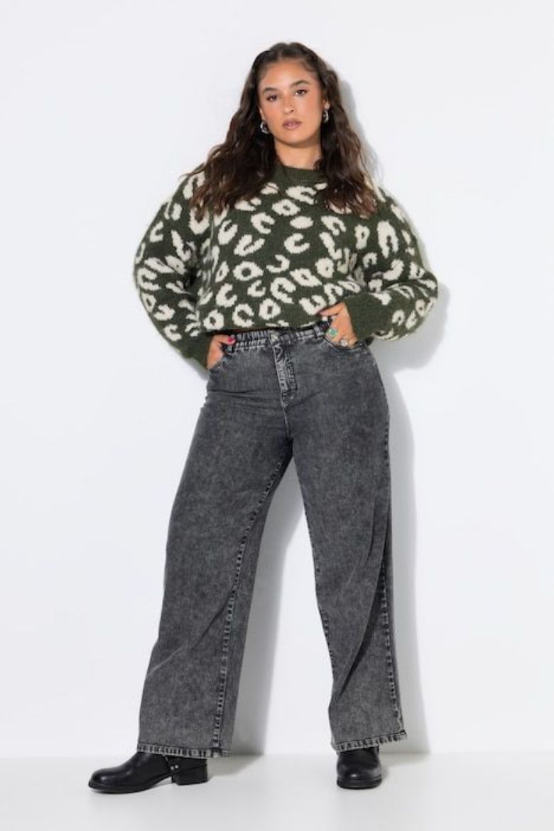Plus size veliki brojevi Traperice širokih nogavica za punije