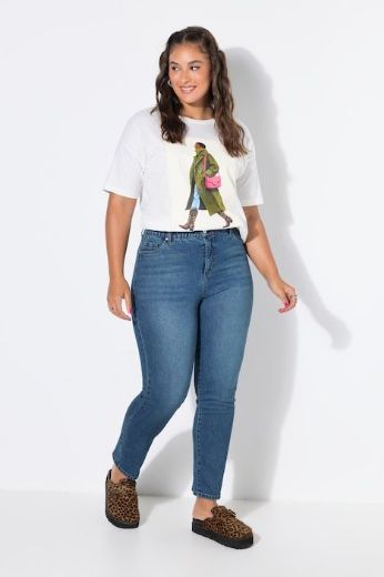 Plus size veliki brojevi Traperice visokog struka za punije