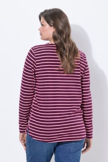 Plus size veliki brojevi Majica dugih rukava na pruge za punije