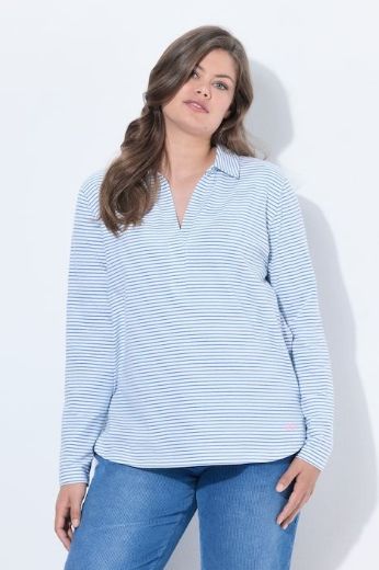 Plus size veliki brojevi Majica dugih rukana na pruge za punije