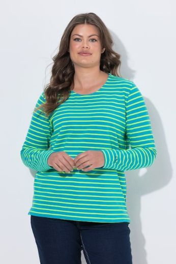 Plus size veliki brojevi Majica dugih rukava na pruge za punije