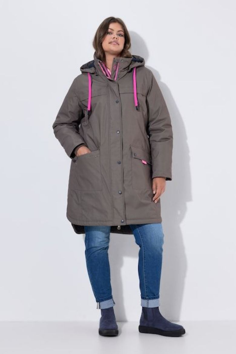 Plus size veliki brojevi Parka dužeg kroja s kapuljačom za punije
