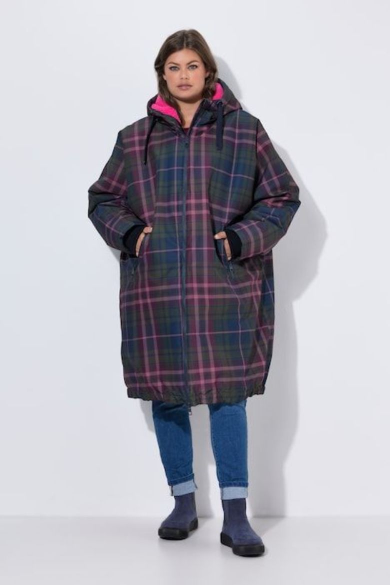 Plus size veliki brojevi Kaput šireg kroja s kapuljačom za punije