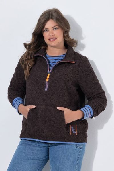 Veliki brojevi Majica teddy s polu patentnim zatvaračem moda za punije