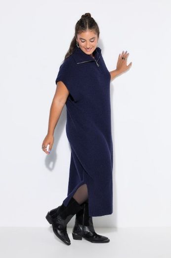 Plus size veliki brojevi Haljina pletena visokog ovratnika bez rukava za punije