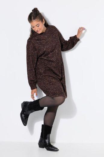 Plus size veliki brojevi Haljina dugih rukava šireg kroja za punije