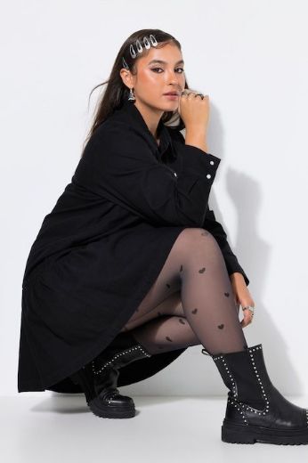 Plus size veliki brojevi Haljina traper dugih rukava šireg kroja za punije