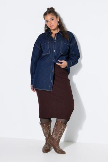 Plus size veliki brojevi Pletena suknja elastičnog ruba za punije