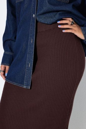 Plus size veliki brojevi Pletena suknja elastičnog ruba za punije