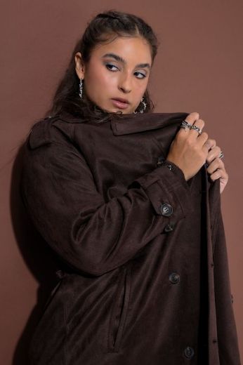 Plus size veliki brojevi Kaput od imitacije brušene kože za punije
