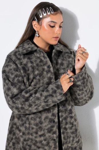 Plus size veliki brojevi Kaput teddy na kopčanje za punije