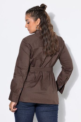 Plus size veliki brojevi Bluza dugih rukava s pojasom na vezanje za punije
