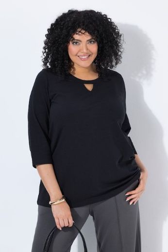 Plus size veliki brojevi Majica 3/4 rukava A kroja okruglog izreza za punije