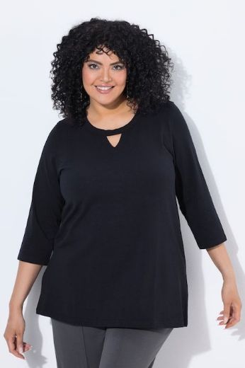 Plus size veliki brojevi Majica 3/4 rukava A kroja okruglog izreza za punije