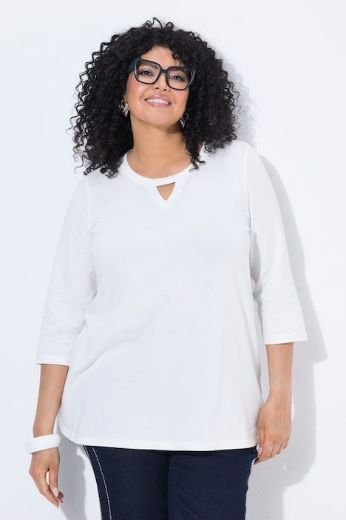 Plus size veliki brojevi Majica 3/4 rukava A kroja okruglog izreza za punije