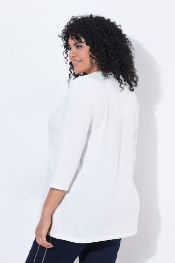 Plus size veliki brojevi Majica 3/4 rukava A kroja okruglog izreza za punije