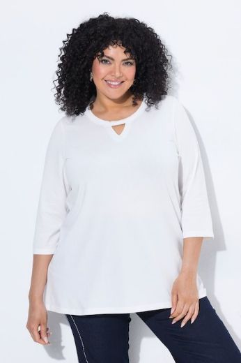 Plus size veliki brojevi Majica 3/4 rukava A kroja okruglog izreza za punije