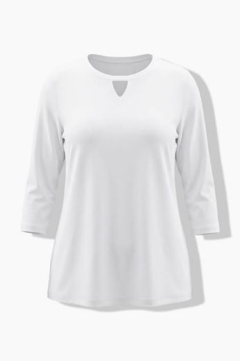 Plus size veliki brojevi Majica 3/4 rukava A kroja okruglog izreza za punije