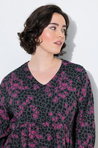Plus size veliki brojevi Haljina 3/4 rukava V ovratnika za punije