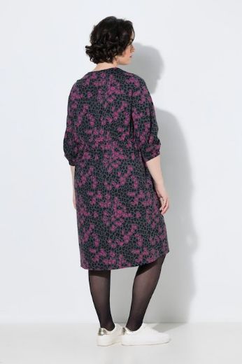 Plus size veliki brojevi Haljina 3/4 rukava V ovratnika za punije