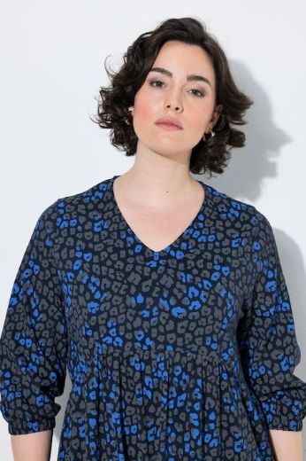 Plus size veliki brojevi Haljina 3/4 rukava V ovratnika za punije
