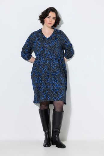 Plus size veliki brojevi Haljina 3/4 rukava V ovratnika za punije