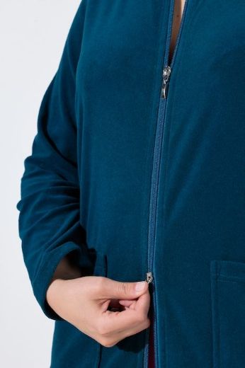 Plus size veliki brojevi Bademantil s džepovima za punije