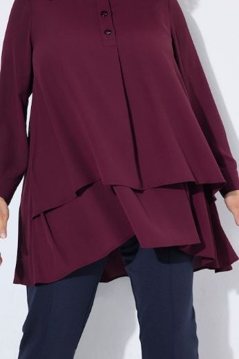 Plus size veliki brojevi Tunika slojevita povišenog ovratnika za punije