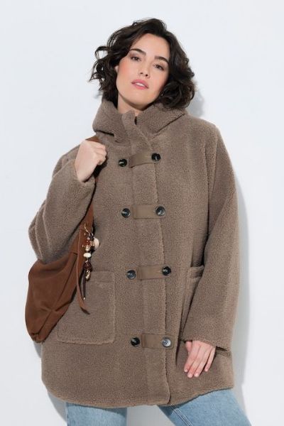 Veliki brojevi Jakna teddy s kapuljačom moda za punije