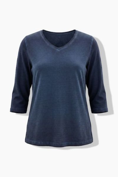Veliki brojevi Majica 3/4 rukava V ovratnika moda za punije