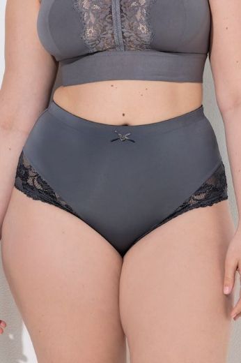 Plus size veliki brojevi Gaćice visokog struka s dodatkom ukrasne čipke za punije